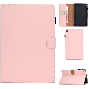 For Kindle Fire HD8 2016 / 2017 Solid Color Tablet PC Universal Magnetic Horizontal Flip Leather Case with Card Slots & Holder(Pink)