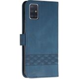 Voor Samsung Galaxy A71 Cubic Skin Feel Flip Leather Phone Case (Royal Blue)