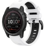 Voor Garmin TACTIX 7/7Pro 26mm tweekleurige sport siliconen horlogeband (wit + zwart)