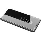 For iPhone 12 mini Plated Mirror Horizontal Flip Leather Case with Holder(Black)
