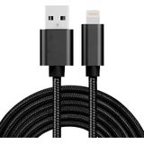 3m 3A Woven Style Metal Head 8 Pin to USB Data / Charger Cable  For iPhone XR / iPhone XS MAX / iPhone X & XS / iPhone 8 & 8 Plus / iPhone 7 & 7 Plus / iPhone 6 & 6s & 6 Plus & 6s Plus / iPad(Black)