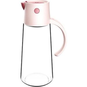 Kitchen Automatic Opening And Closing Oil Can Leak-Proof Seasoning Bottle With Lid  Capacity: 650ml (Pink)