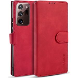 For Samsung Galaxy Note20 Ultra DG.MING Retro Oil Side Horizontal Flip Case with Holder & Card Slots & Wallet(Red)