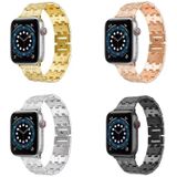 Woven Texture Stainless Steel Replacement Watchband For Apple Watch Series 7 & 6 & SE & 5 & 4 44mm  / 3 & 2 & 1 42mm(Gold)