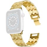 Woven Texture Stainless Steel Replacement Watchband For Apple Watch Series 7 & 6 & SE & 5 & 4 44mm  / 3 & 2 & 1 42mm(Gold)