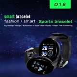D18 1.3inch TFT Color Screen Smart Watch IP65 Waterproof Support Call Reminder /Heart Rate Monitoring/Blood Pressure Monitoring/Sleep Monitoring(Blue)