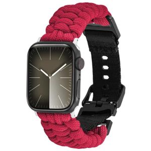 Voor Apple Watch Series 9 45 mm paracord effen gevlochten horlogeband met gesp