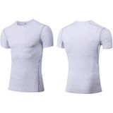 Stretch Quick Dry Tight T-shirt Training Bodysuit (Kleur: Witte Maat:XXL)