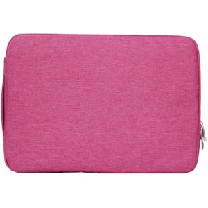 15.4 inch Universal Fashion Soft Laptop Denim Bags Portable Zipper Notebook Laptop Case Pouch for MacBook Air / Pro  Lenovo and other Laptops  Size: 39.2x28.5x2cm (Magenta)