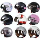 GXT Halfcover-helm voor elektrische voertuigen Vier seizoenen retro-helm  maat: M (White Shield 83)