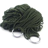 2 PCS 9 Strand Nylon Rope Hammock Portable Camping Leisure Mesh Hammock(Green)