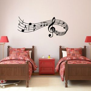 Music Sound Notes Wall Decal Bedroom Music Classroom Decor Removable Music Sticker  Size:S 22cmx57cm(Black)