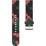 20mm For Fossil Gen 5 Carlyle / Julianna / Garrett / Carlyle HR Camouflage Silicone Replacement Wrist Strap Watchband with Silver Buckle(1)