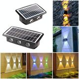 4LED Solar Wandlamp Outdoor Waterdicht Op en neer Tweekoppige Spotlights (Warm Licht)