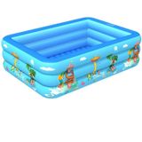 Household Indoor and Outdoor Amusement Park Pattern Children Square Inflatable Swimming Pool  Size:130 x 85 x 50cm