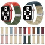 Nylon gevlochten stiksels gesp horlogeband voor Apple Watch-serie 8 & 7 41 mm / SE 2 & 6 & SE & 5 & 4 40 mm / 3 & 2 & 1 38 mm (oranje olijfgroen)