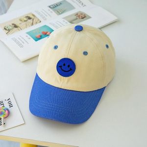 C0408 Spring Smiley Pattern Baby Peaked Cap Sunscreen Shade Baseball Hat  Size: 48-52cm(Blue)