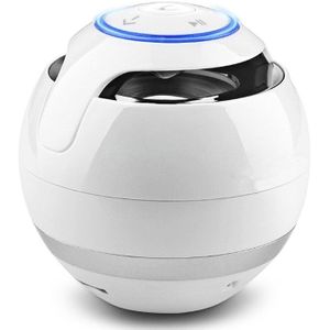 T&G A18 Ball Bluetooth Speaker with LED Light Portable Wireless Mini Speaker Mobile Music MP3 Subwoofer Support TF (White)