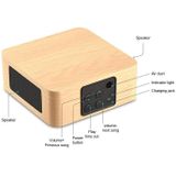 Q1A Bluetooth 4.2 Mini Wooden Double Horns Bluetooth Speaker(Yellow Wood Texture)