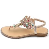 Vrouwelijke Strass flats sandalen  schoenmaat: 36 (goud kleur drill)