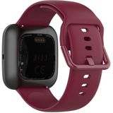 18mm Color Buckle Silicone Wrist Strap Watch Band for Fitbit Versa 2 / Versa / Versa Lite / Blaze(Wine Red)