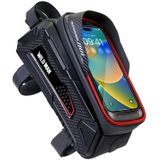 WILD MAN M30 1L Hard Shell Mountain Bike Front Beam Bag TPU Touch Screen Cycling Equipment Bag(Black Red)