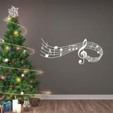 Music Sound Notes Wall Decal Bedroom Music Classroom Decor Removable Music Sticker  Size:M 39cmx100cm(White)