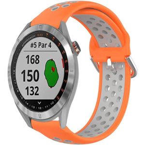 Voor Garmin Approach S40 20 mm geperforeerde ademende sport siliconen horlogeband (oranje + grijs)