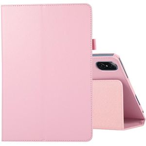 For Honor Tablet V7 Pro Litchi Texture Solid Color Horizontal Flip Leather Case with Holder & Pen Slot(Pink)