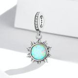 S925 Sterling Zilver Opaal Little Sun Hanger DIY Armband Necklace Accessoires