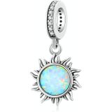 S925 Sterling Zilver Opaal Little Sun Hanger DIY Armband Necklace Accessoires