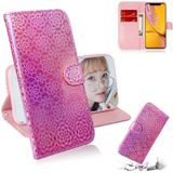 For iPhone XR Solid Color Colorful Magnetic Buckle Horizontal Flip PU Leather Case with Holder & Card Slots & Wallet & Lanyard(Pink)