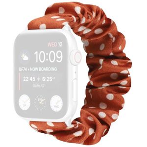 Dots Hair Ring Cloth Watch Strap For Apple Watch Series 6 & SE & 5 & 4 44mm / 3 & 2 & 1 42mm(Orange)