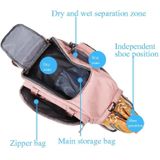 Sport Fitness Bag Grote Capaciteit Bagage Bag Droge Natte Scheiding met Schoenen Positie Hand-Held Rugzak Reistas (Paars Geel)