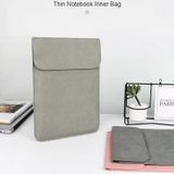 PU02 Ultra-thin Notebook Liner Bag with Small Bag  Size:14.1-15.4 inch(Dark Grey)