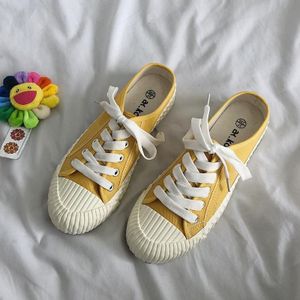 Dames Half Slippers Canvas Schoenen Antislip Sneakers  Maat: 38(Geel)
