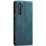 For OnePlus Nord CaseMe-013 Multifunctional Retro Frosted Horizontal Flip Leather Case with Card Slot & Holder & Wallet(Blue)
