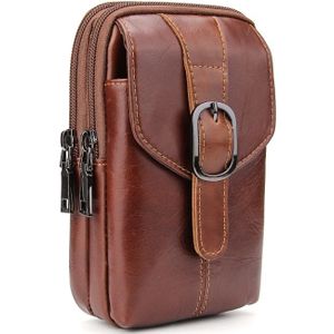6.3 inch and Below Universal Crazy Horse Texture Genuine Leather Men Vertical Style Case Waist Bag with Belt Hole for Sony  Huawei  Meizu  Lenovo  ASUS  Cubot  Oneplus  Xiaomi  Ulefone  Letv  DOOGEE  Vkworld  and other Smartphones(Brown)