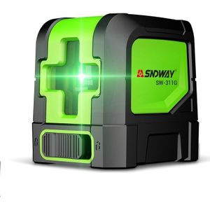 SNDWAY SW-311G Laser Level Covering Walls and Floors 2 Line Green Beam IP54 Water / Dust proof(Green)