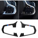 Car Tricolor Carbon Fiber Steering Wheel Button Configuration A Decorative Sticker for BMW 5 Series G30/G38 X3 G01/G08