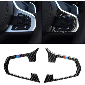 Car Tricolor Carbon Fiber Steering Wheel Button Configuration A Decorative Sticker for BMW 5 Series G30/G38 X3 G01/G08