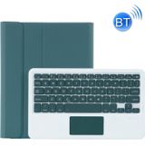 YT11B-A Detachable Candy Color Bluetooth Keyboard Leather Case with Touch Pad & Pen Slot & Holder for iPad Pro 11 inch 2021 (Dark Green)