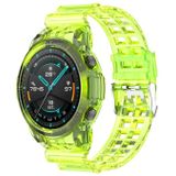 For Huawei Watch GT 2 Silicone Integrated Translucent Replacement Strap Watchband (Lime Green)