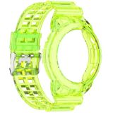 For Huawei Watch GT 2 Silicone Integrated Translucent Replacement Strap Watchband (Lime Green)