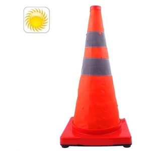 3-LED Solar Lift Traffic Safety Warning Road Cones  Height: 56cm
