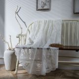 Round Lace Tablecloth Cover Cloth Retro Dining Table Coffee Table Tablecloth  Size: 190 CM(White )