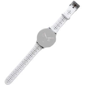 Voor Samsung Galaxy Watch 42mm Silicone Hollowed-Out Printed Strap (White)