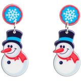 3 paren kerst acryl oorbellen gepersonaliseerde vakantie -ornamenten (Radish Snowman)