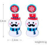 3 paren kerst acryl oorbellen gepersonaliseerde vakantie -ornamenten (Radish Snowman)