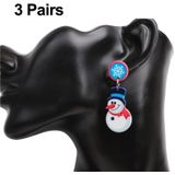 3 paren kerst acryl oorbellen gepersonaliseerde vakantie -ornamenten (Radish Snowman)